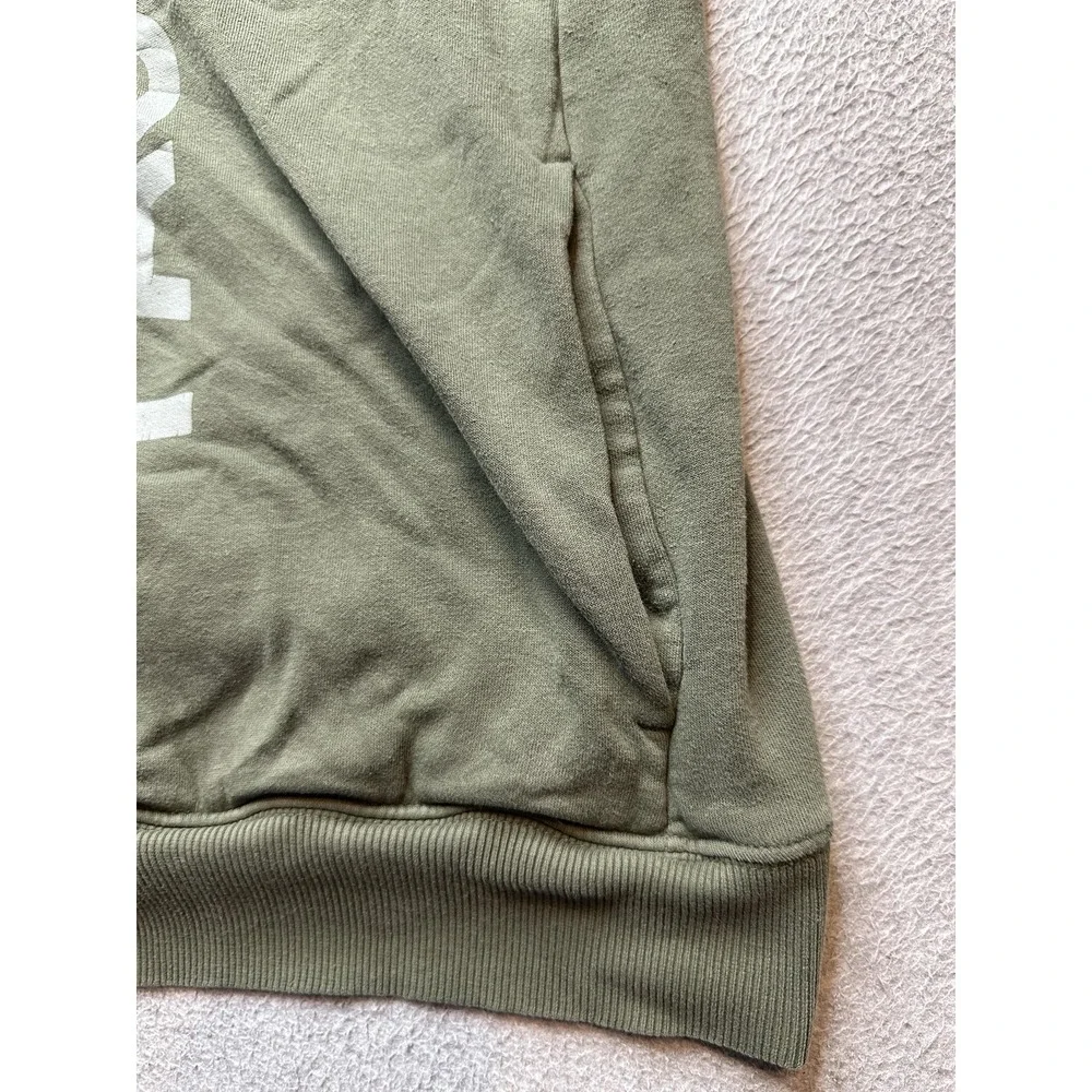 The‎ North Face Hoodie Mens Large Green Logo Pullover Fleece Sweatshirt